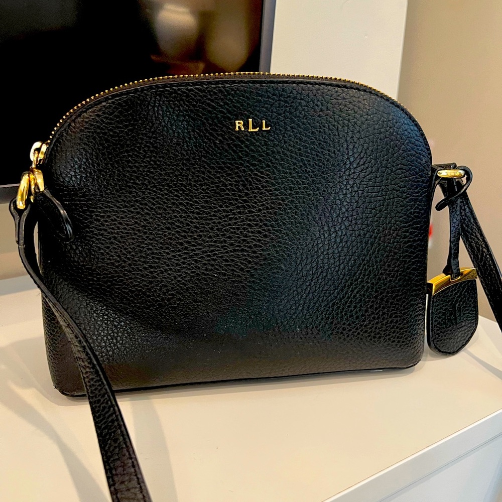 Lauren by Ralph Lauren Black Leather Crossbody Bag